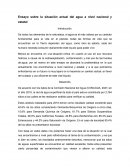 Ensayo sobre la situación actual del agua a nivel nacional y estatal