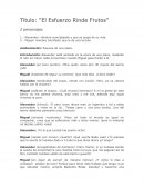 El esfuerzo rinde frutos