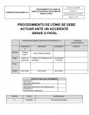 PROCEDIMIENTO DE CÓMO SE DEBE ACTUAR ANTE UN ACCIDENTE GRAVE O FATAL