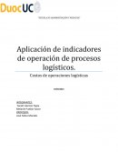 Aplicación de indicadores de operación de procesos logísticos. Costos de operaciones logísticas