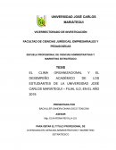 EL CLIMA ORGANIZACIONAL Y EL DESEMPEÑO ACADÉMICO DE LOS ESTUDIANTES DE LA UNIVERSIDAD JOSÉ CARLOS MARIÁTEGUI – FILIAL ILO, EN EL AÑO 2019