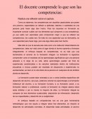 El docente comprende lo que son las competencias