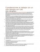 Consideraciones al trabajar con un niño bilingüe con CAS
