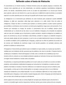 Reflexión sobre el texto de Nietzsche