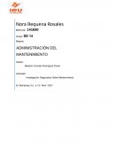 Investigación Diagnostica Sobre Mantenimiento