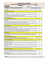 Evaluacion formulacion y evaluacion de proyectos. Página 1