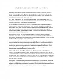 INTELIGENCIA EMOCIONAL COMO HERRAMIENTA EN LA VIDA DIARIA. Página 1