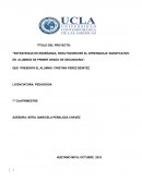 ESTRATEGIAS DE ENSEÑANZA, PARA FAVORECER EL APRENDIZAJE SIGNIFICATIVO EN ALUMNOS DE PRIMER GRADO DE SECUNDARIA