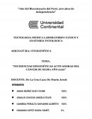 Incidencias epigenéticas activadoras del cáncer de mama año 2020
