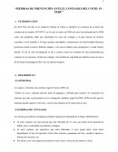 MEDIDAS DE PREVENCIÓN ANTE EL CONTAGIO DEL COVID 19 - PERÚ