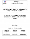 INFORME TÉCNICO DE SEGURIDAD Y SALUD OCUPACIONAL