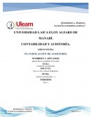 PLANIFICACIÓN DE AUDITORIA