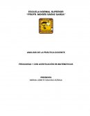 ANÁLISIS DE LA PRÁCTICA DOCENTE PEDAGOGIA 1 CON ACENTUACIÓN EN MATEMÁTICAS