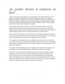 ¿Es Posible Afirmar La Existencia De Dios?