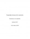 Propiedades térmicas de los materiales. Resistencia a los materiales