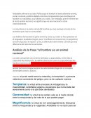 Análisis de la frase “el hombre es un animal racional”