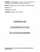 ENSEÑANZA DE LA MATEMÁTICA ACTUAL EN LA ESCUELA PRIMARIA
