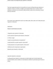 Requisito para importar en Venezuela. Página 1