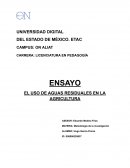 EL USO DE AGUAS RESIDUALES EN LA AGRICULTURA