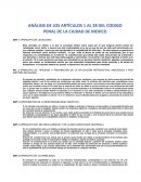 Analisis de los articulos 1 al 28 del codigo penal de la ciudad de México
