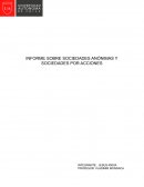 INFORME SOBRE SOCIEDADES ANÓNIMAS Y SOCIEDADES POR ACCIONES