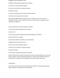 Requisito para importar en Venezuela. Página 3