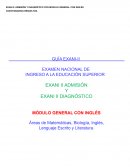 Admisión y diagnóstico con modulo general con inglés Cuestionarios resueltos