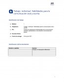 Trabajo individual Habilidades para la comunicación oral y escrita