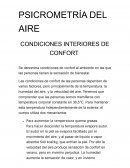 PSICROMETRÍA DEL AIRE CONDICIONES INTERIORES DE CONFORT