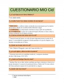 CUESTIONARIO MIO CID