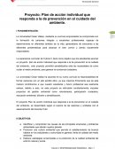 Proyecto: Plan de acción individual que responda a la de prevención en el cuidado del ambiente