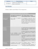 Trabajo: Análisis metodológico de investigaciones