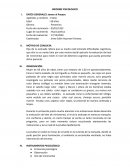 INFORME PSICOLOGICO: temor al fracaso