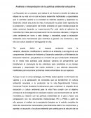 Análisis e interpretación de la política ambiental educativa
