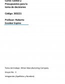Tema del trabajo: Hilton Manufactoring Company