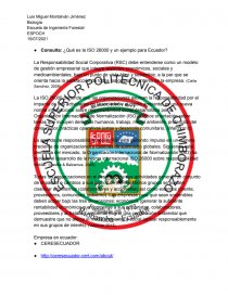 ¿Qué es la ISO 26000 y un ejemplo para Ecuador?. Página 1
