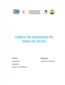 CONSULTAS AVANZADAS EN BASES DE DATOS. Página 1