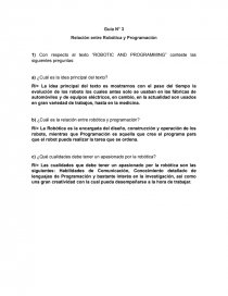 Guía N° 3 Relación entre Robótica y Programación. Página 1