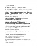 Presupuesto Introducción y Generalidades