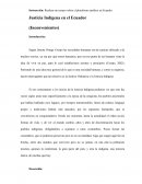Justicia Indígena en el Ecuador (Inconvenientes)