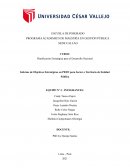 Informe de Objetivos Estratégicos en PEDN para Sector o Territorio de Entidad Pública