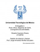 Ruta crítica, diagrama de Gantt, cronograma de actividades