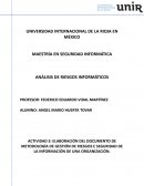 ELABORACIÓN DEL DOCUMENTO DE METODOLOGÍA DE GESTIÓN DE RIESGOS E SEGURIDAD DE LA INFORMACIÓN DE UNA ORGANIZACIÓN