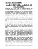 VIAJE DE ESTUDIOS A LA CUIDAD DE CHACHAPOYAS