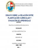 Ensayo de Planificación y Evaluación