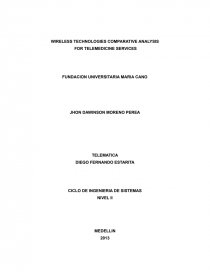 WIRELESS TECHNOLOGIES COMPARATIVE ANALYSIS FOR TELEMEDICINE SERVICES. Página 1
