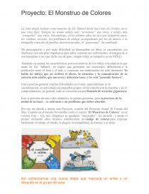 Proyecto: El Monstruo de Colores. Página 1
