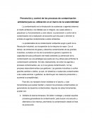 Prevención y control de los procesos de contaminación ambiental para su utilización en el marco de la sostenibilidad