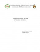 LINEAS DE INVESTIGACION DEL CUAM ESPECIALIDAD: CONTADURÍA