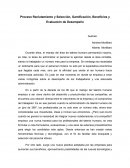 Proceso Reclutamiento y Selección, Gamificación, Beneficios y Evaluación de Desempeño